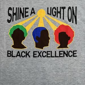 Proud by Design T-Shirt Men's XL Grey. Shine a Light on Black Excellence
